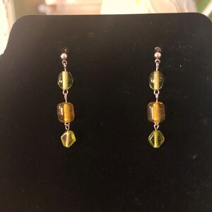 Green Glass Earrings